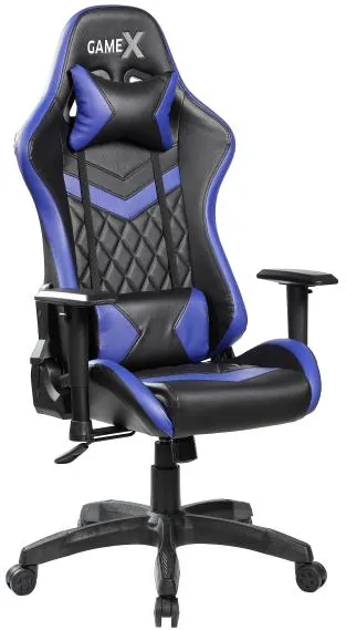 GameX GameX Lopez kunstlæder sort/blå 70x65x134cm