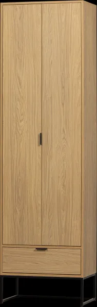 Silas, Højskab, natur, H210x36x60 cm, egetræ