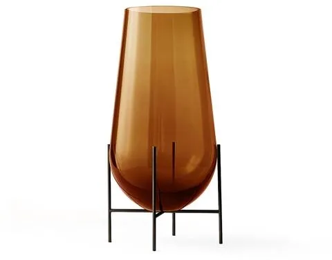 Audo Echasse Vase Lille Amber/ Bronzeret Messing